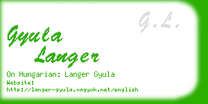 gyula langer business card